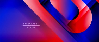 Çizgiler ve modern formlarla vektör geometrik arkaplan. Soyut yuvarlak şekiller, gölge ve ışık efektleri ile akışkan eğimli