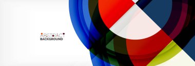 Yuvarlak şekiller, üçgenler ve daireler. Modern soyut arkaplan