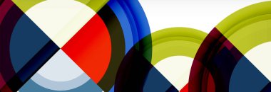 Yuvarlak şekiller, üçgenler ve daireler. Modern soyut arkaplan