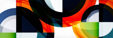 Yuvarlak şekiller, üçgenler ve daireler. Modern soyut arkaplan