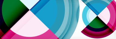 Yuvarlak şekiller, üçgenler ve daireler. Modern soyut arkaplan