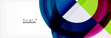 Yuvarlak şekiller, üçgenler ve daireler. Modern soyut arkaplan