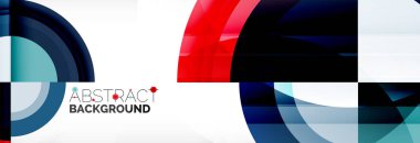 Yuvarlak şekiller, üçgenler ve daireler. Modern soyut arkaplan