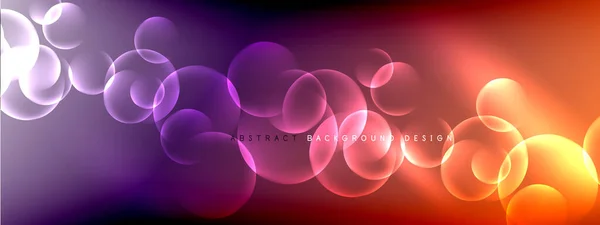 Vector abstracto fondo círculos de burbujas líquidas en gradiente de fluido con sombras y efectos de luz. Plantillas de diseño brillante para texto — Vector de stock