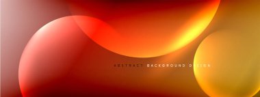 Vektör soyut arka plan sıvı baloncuk daireleri, gölgeler ve ışık efektleri ile sıvı gradyan. Metin için parlak tasarım şablonları