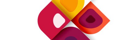 Soyut yuvarlak şekiller ve gölge efektleri tekrarlanan vektör modern geometrik arkaplan kümesi