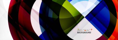 Yuvarlak şekiller, üçgenler ve daireler. Modern soyut arkaplan