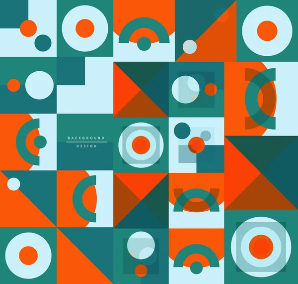 Neo Memphis geometrisches Muster mit Kreisen, Quadraten und Linien. Abstrakter Pop-Art-Hintergrund für Cover, Banner, Flyer, Poster und andere Vorlagen — Stockvektor