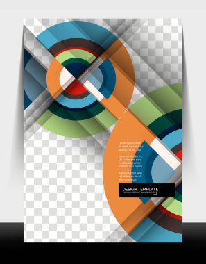 Çember tasarımı a4 el ilanı baskı şablonu, yıllık rapor tasarımı