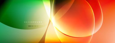 Vektör soyut arkaplan - sıvı kabarcıklar, gölgeler ve ışık efektleri ile sıvı gradyan şekiller. Metin için parlak tasarım şablonu