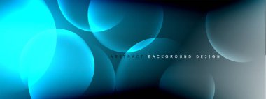 Vektör soyut arka plan sıvı baloncuk daireleri, gölgeler ve ışık efektleri ile sıvı gradyan. Metin için parlak tasarım şablonları