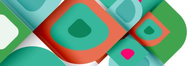 Soyut yuvarlak şekiller ve gölge efektleri tekrarlanan vektör modern geometrik arkaplan kümesi