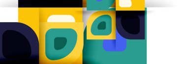 Soyut yuvarlak şekiller ve gölge efektleri tekrarlanan vektör modern geometrik arkaplan kümesi