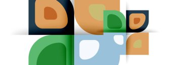 Soyut yuvarlak şekiller ve gölge efektleri tekrarlanan vektör modern geometrik arkaplan kümesi