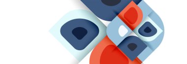 Soyut yuvarlak şekiller ve gölge efektleri tekrarlanan vektör modern geometrik arkaplan kümesi