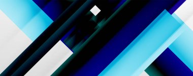 Gölge çizgileri, modern formlar, dikdörtgenler, kareler ve akışkan eğimlere sahip geometrik soyut arkaplanlar. Parlak renkli çizgiler serin arkaplanlar