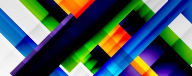 Gölge çizgileri, modern formlar, dikdörtgenler, kareler ve akışkan eğimlere sahip geometrik soyut arkaplanlar. Parlak renkli çizgiler serin arkaplanlar