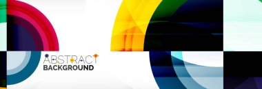 Yuvarlak şekiller, üçgenler ve daireler. Modern soyut arkaplan