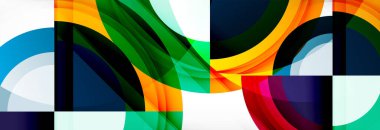 Yuvarlak şekiller, üçgenler ve daireler. Modern soyut arkaplan