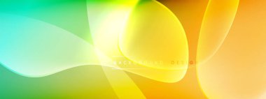 Vektör soyut arkaplan - sıvı kabarcıklar, gölgeler ve ışık efektleri ile sıvı gradyan şekiller. Metin için parlak tasarım şablonu