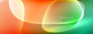 Vektör soyut arkaplan - sıvı kabarcıklar, gölgeler ve ışık efektleri ile sıvı gradyan şekiller. Metin için parlak tasarım şablonu