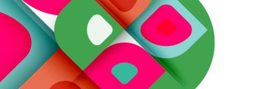 Soyut yuvarlak şekiller ve gölge efektleri tekrarlanan vektör modern geometrik arkaplan kümesi