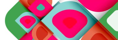 Soyut yuvarlak şekiller ve gölge efektleri tekrarlanan vektör modern geometrik arkaplan kümesi