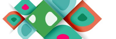 Soyut yuvarlak şekiller ve gölge efektleri tekrarlanan vektör modern geometrik arkaplan kümesi