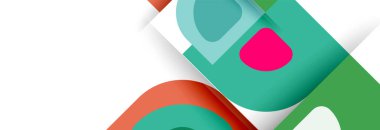 Soyut yuvarlak şekiller ve gölge efektleri tekrarlanan vektör modern geometrik arkaplan kümesi