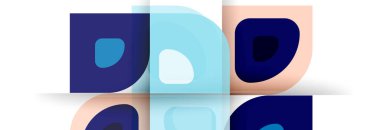 Soyut yuvarlak şekiller ve gölge efektleri tekrarlanan vektör modern geometrik arkaplan kümesi