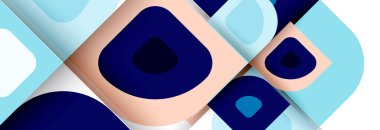 Soyut yuvarlak şekiller ve gölge efektleri tekrarlanan vektör modern geometrik arkaplan kümesi