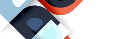 Soyut yuvarlak şekiller ve gölge efektleri tekrarlanan vektör modern geometrik arkaplan kümesi