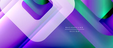 Çizgiler ve modern formlarla vektör geometrik arkaplan. Soyut yuvarlak şekiller, gölge ve ışık efektleri ile akışkan eğimli