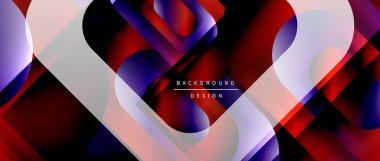 Çizgiler ve modern formlarla vektör geometrik arkaplan. Soyut yuvarlak şekiller, gölge ve ışık efektleri ile akışkan eğimli