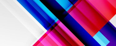 Gölge çizgileri, modern formlar, dikdörtgenler, kareler ve akışkan eğimlere sahip geometrik soyut arkaplanlar. Parlak renkli çizgiler serin arkaplanlar