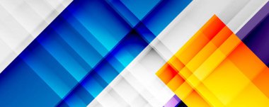 Gölge çizgileri, modern formlar, dikdörtgenler, kareler ve akışkan eğimlere sahip geometrik soyut arkaplanlar. Parlak renkli çizgiler serin arkaplanlar