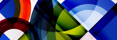 Yuvarlak şekiller, üçgenler ve daireler. Modern soyut arkaplan