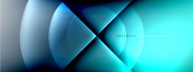 Vektör soyut arkaplan - gölgeler ve ışık efektleri ile sıvı gradyanı üzerinde daire ve çapraz çapraz. Metin için tekno ya da ticari parlak tasarım şablonları