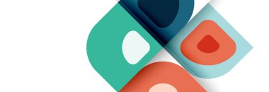 Soyut yuvarlak şekiller ve gölge efektleri tekrarlanan vektör modern geometrik arkaplan kümesi