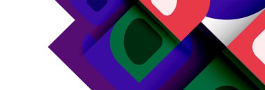 Soyut yuvarlak şekiller ve gölge efektleri tekrarlanan vektör modern geometrik arkaplan kümesi