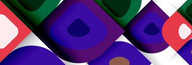 Soyut yuvarlak şekiller ve gölge efektleri tekrarlanan vektör modern geometrik arkaplan kümesi