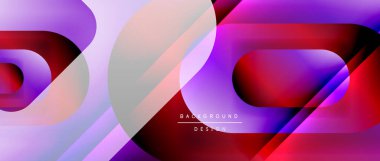 Çizgiler ve modern formlarla vektör geometrik arkaplan. Soyut yuvarlak şekiller, gölge ve ışık efektleri ile akışkan eğimli