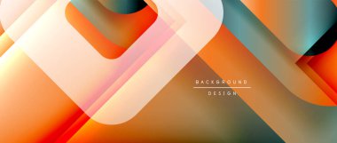 Çizgiler ve modern formlarla vektör geometrik arkaplan. Soyut yuvarlak şekiller, gölge ve ışık efektleri ile akışkan eğimli