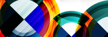 Yuvarlak şekiller, üçgenler ve daireler. Modern soyut arkaplan