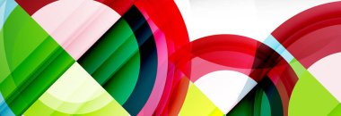 Yuvarlak şekiller, üçgenler ve daireler. Modern soyut arkaplan