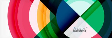 Yuvarlak şekiller, üçgenler ve daireler. Modern soyut arkaplan