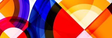 Yuvarlak şekiller, üçgenler ve daireler. Modern soyut arkaplan