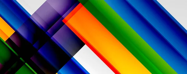 Fundos abstratos geométricos com linhas de sombra, formas modernas, retângulos, quadrados e gradientes de fluido. listras coloridas brilhantes cenários frescos —  Vetores de Stock