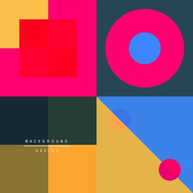 Neo memphis geometrik deseni daireler, kareler ve çizgilerle. Kapaklar, afişler, el ilanları ve posterler ve diğer şablonlar için pop sanatları soyut arka plan