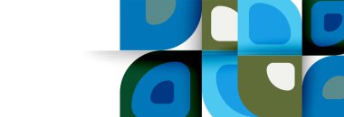 Soyut yuvarlak şekiller ve gölge efektleri tekrarlanan vektör modern geometrik arkaplan kümesi